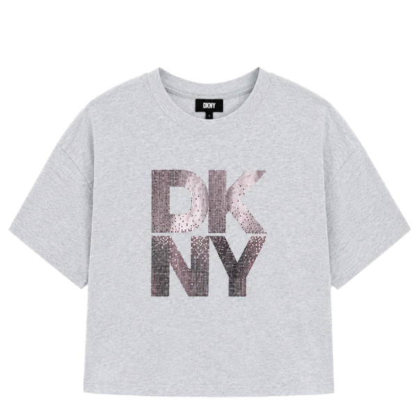 Dkny T-shirts hauts et polos Gris - T-SHIRT AVEC LOGO STRASS OMBR EMPIL - XS - Ref 44 €
